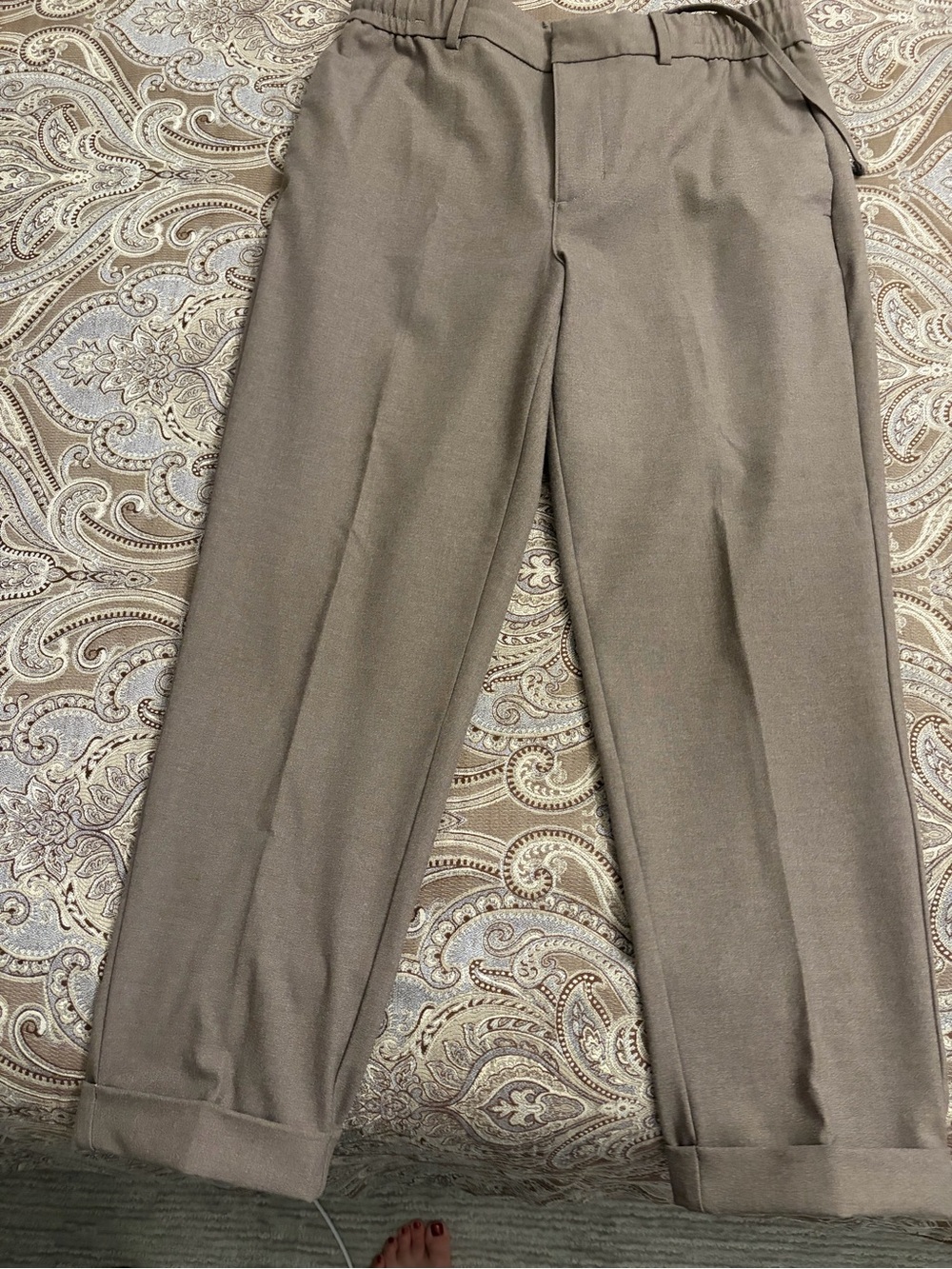 Men's Banana Repuy Classic Taupe Dress Pants - Elastic Waist